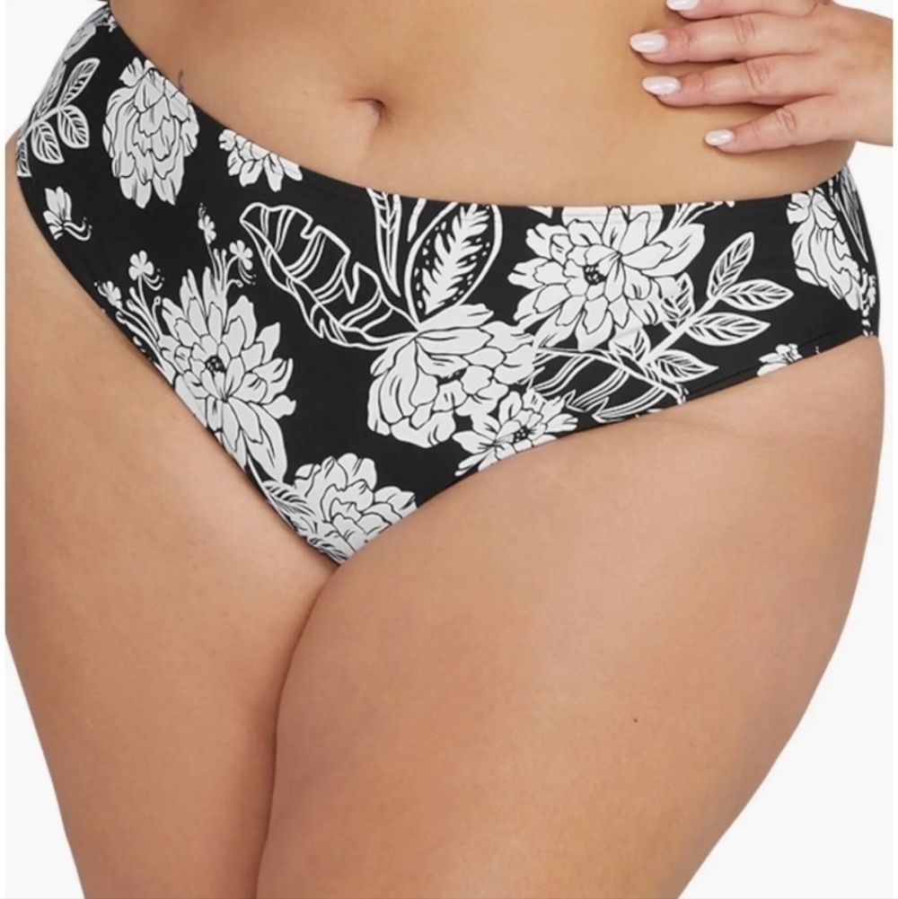Artesands Monet Black/White Curve Fit Bikini Bottom